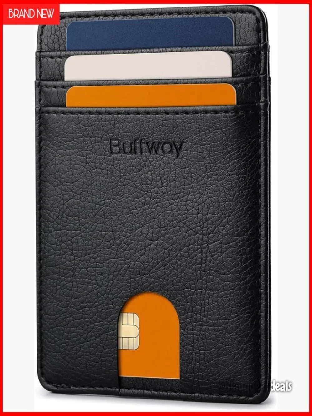 Slim RFID Blocking Leather Wallet Minimalist Front Pocket Travel Card Holder